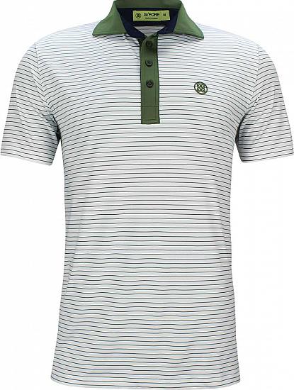 G/Fore Narrow Stripe Golf Shirts - Olive Green