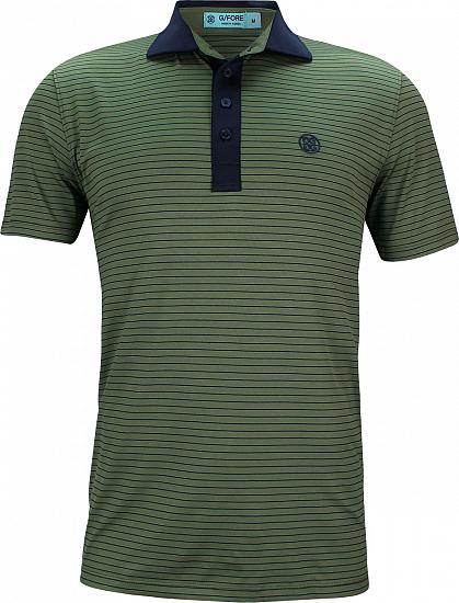 G/Fore Narrow Stripe Golf Shirts - Twilight Blue