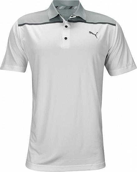 Puma Bonded Colorblock Golf Shirts - Bright White - ON SALE