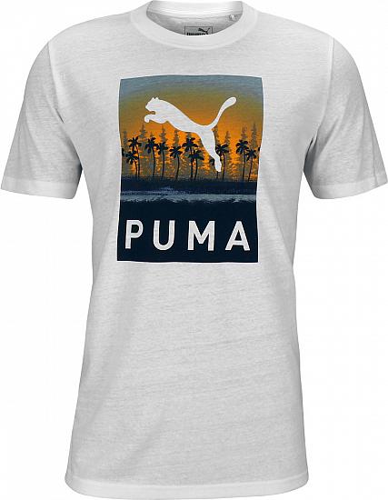Puma Tropics Golf T-Shirts - Bright White - Play Loose Collection - ON SALE