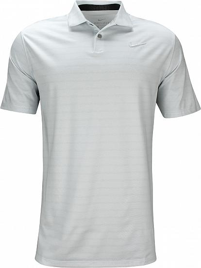 Nike Dri-FIT Vapor Stripe Golf Shirts - Pure Platinum