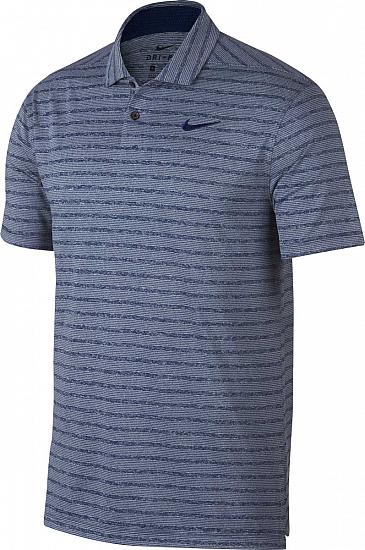 Nike Dri-FIT Vapor Stripe Golf Shirts - Blue Void