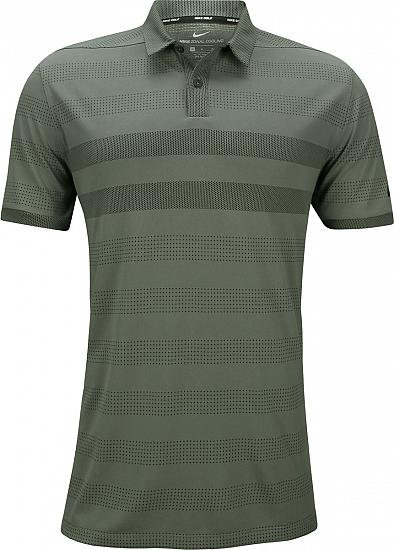 Nike Dri-FIT Zonal Cooling Stripe Golf Shirts - Sequoia