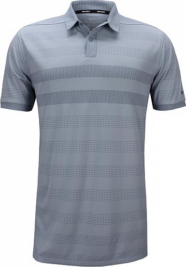 Nike Dri-FIT Zonal Cooling Stripe Golf Shirts - Indigo Storm
