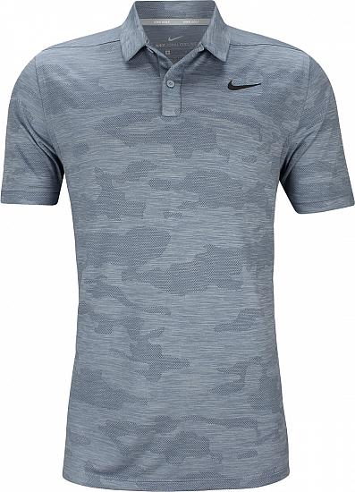 Nike Dri-FIT Zonal Cooling Camo Golf Shirts - Indigo Fog