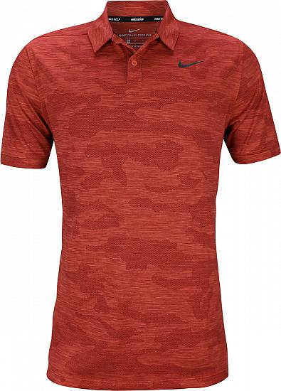 Nike Dri-FIT Zonal Cooling Camo Golf Shirts - Habanero Red