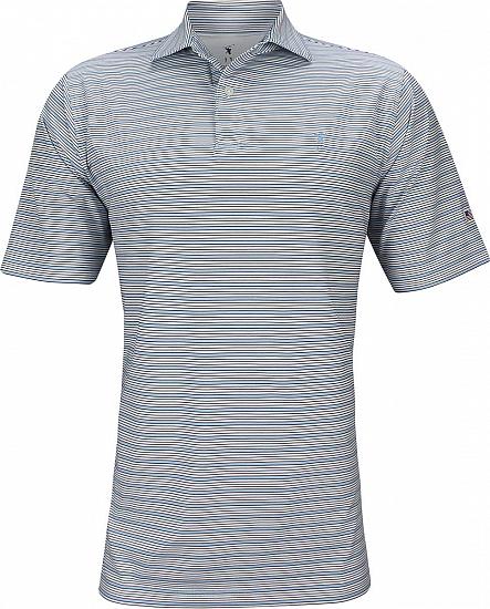 Fairway & Greene USA Tilden Stripe Jersey Golf Shirts - White