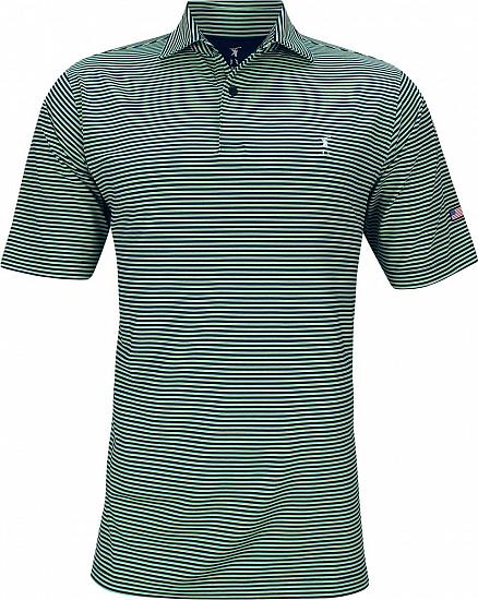 Fairway & Greene USA Talbert Stripe Jersey Golf Shirts - Marine