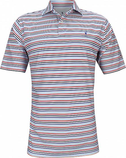 Fairway & Greene USA Mac Stripe Jersey Golf Shirts - White