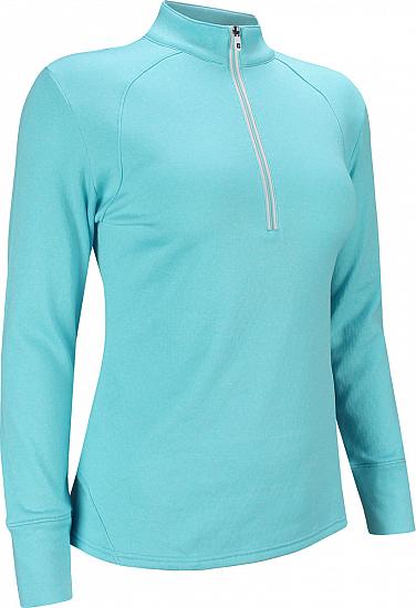 FootJoy Women's Textured Back Half-Zip Golf Pullovers in Bluefish ...