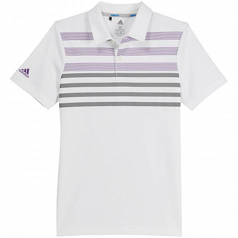 Adidas Chest Stripe Junior Golf Shirts - ON SALE