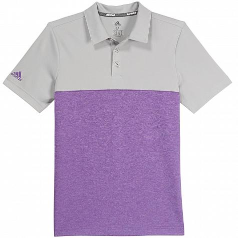 Adidas Heather Color Block Junior Golf Shirts - ON SALE