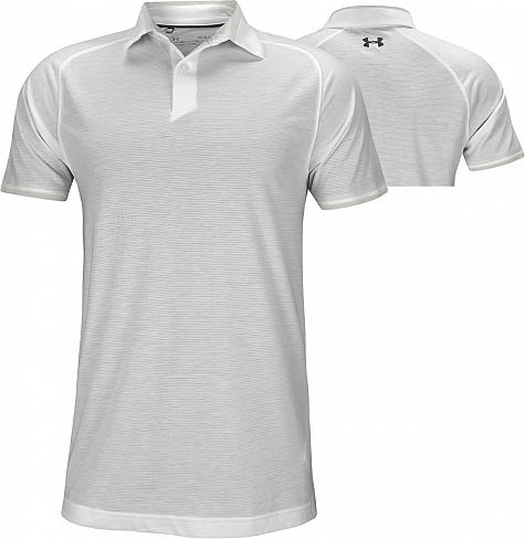 Under Armour Tour Tips Streaker Golf Shirts - White