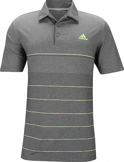 Adidas Ultimate 365 Heather Stripe Golf Shirts - Hi-Res