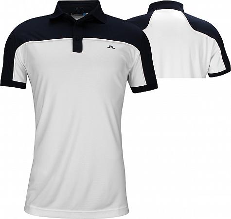 J.Lindeberg Mateo Reg Fit Tx CoolMax Golf Shirts - White