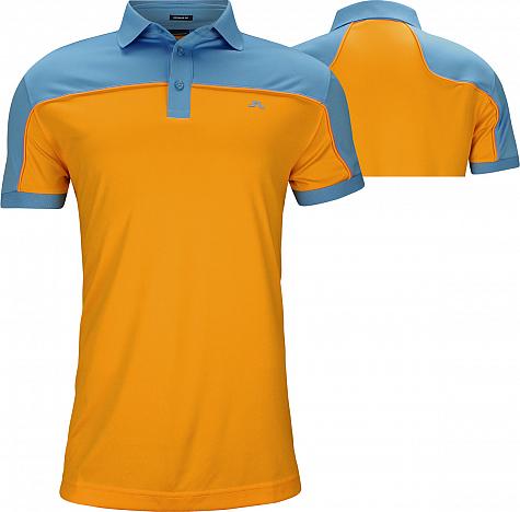 J.Lindeberg Mateo Reg Fit Tx CoolMax Golf Shirts - Warm Orange