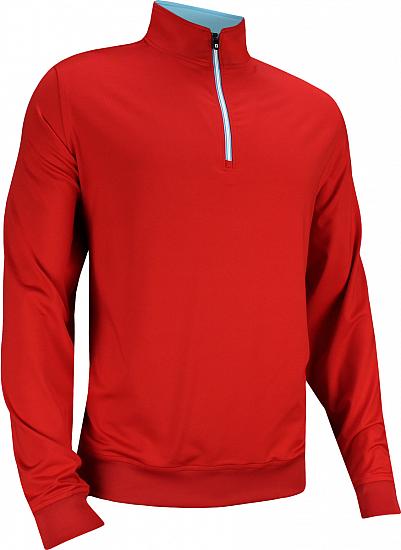 FootJoy Performance Half-Zip Golf Pullovers with Gathered Waist - Scarlet - FJ Tour Logo Available