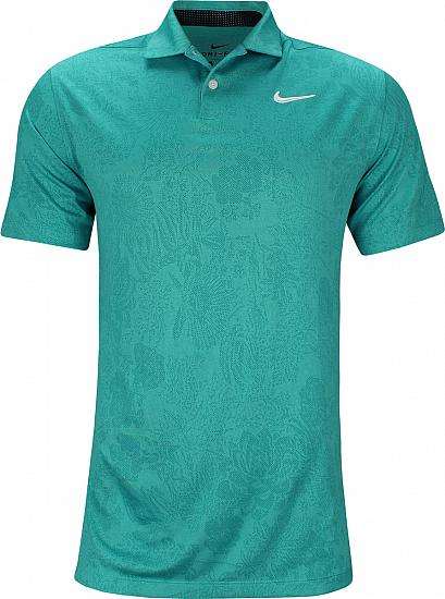 Nike Dri-FIT Breathe Vapor Jacquard Print Golf Shirts - Spirit Teal