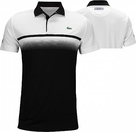 Lacoste Ultra Dry Gradient Print Golf Shirts - Noir - HOLIDAY SPECIAL