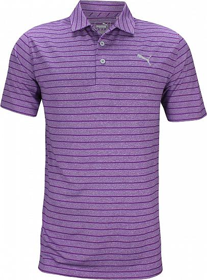 Puma Rotation Stripe Golf Shirts - Purple