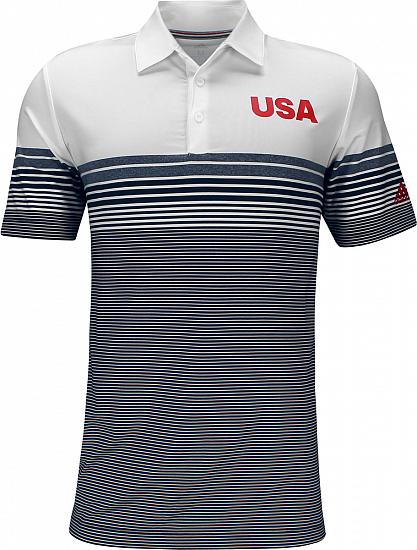 Adidas Ultimate USA Gradient Block Stripe Golf Shirts - ON SALE