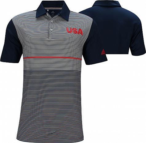 Adidas Ultimate USA Colorblock Golf Shirts - ON SALE