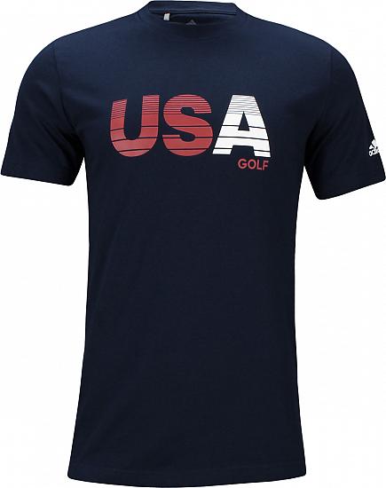 Adidas Gradient USA Print Golf T-Shirts - ON SALE