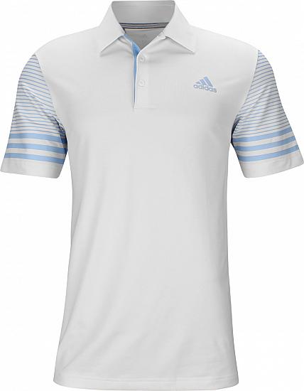Adidas Ultimate Gradient Sleeve Stripe Golf Shirts - White