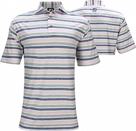 FootJoy ProDry Lisle Melange Stripe Golf Shirts - FJ Tour Logo Available - Previous Season Style