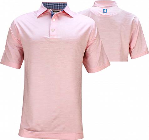 FootJoy ProDry Heather Lisle Solid with Houndstooth Trim Golf Shirts - Truro Collection - FJ Tour Logo Available