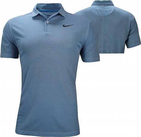 Nike Dri-FIT Victory Texture Golf Shirts - Photo Blue