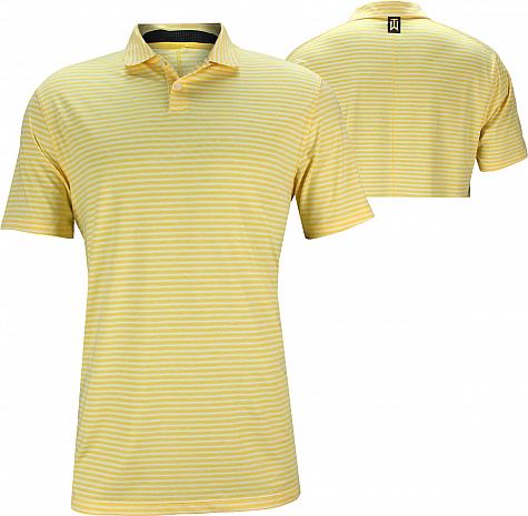 Nike Dri-FIT Tiger Woods Vapor Stripe Golf Shirts - Chrome Yellow