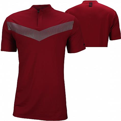 Nike Dri-FIT Tiger Woods Vapor Blade Golf Shirts - Gym Red