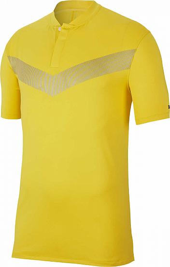 Nike Dri-FIT Tiger Woods Vapor Blade Golf Shirts - Chrome Yellow