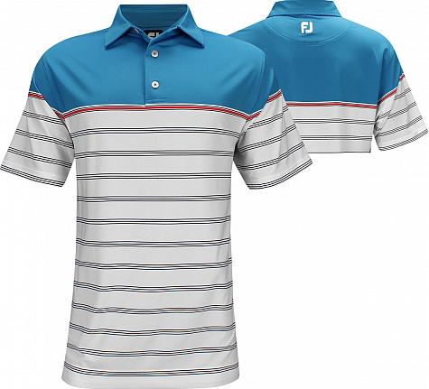 FootJoy ProDry Lisle Colorblocked Stripe Golf Shirts - FJ Tour Logo Available - Previous Season Style
