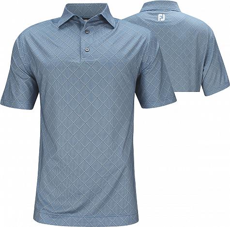 FootJoy ProDry Lisle Diagonal Plaid Print Golf Shirts - Truro Collection - FJ Tour Logo Available