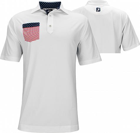FootJoy ProDry Solid Lisle Flag Pocket Golf Shirts - FJ Tour Logo Available - Limited Edition Stars & Stripes Collection