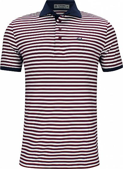 G/Fore G4 Stripe Golf Shirts - Cabernet - ON SALE