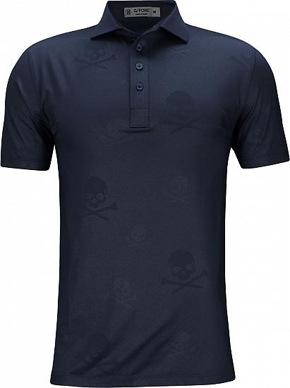 G/Fore Skull & T's Embossed Golf Shirts - Twilight Blue - ON SALE