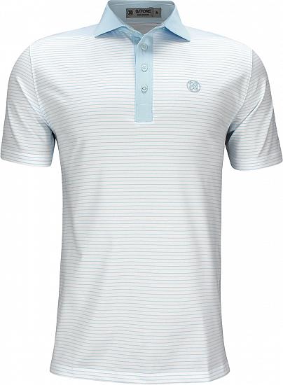 G/Fore Narrow Stripe Golf Shirts - Capri Blue