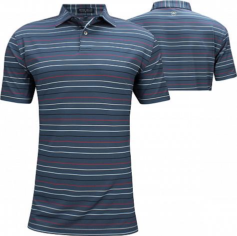 Peter Millar Crown Crafted Baker Stripe Stretch Jersey Golf Shirts - Tour Fit