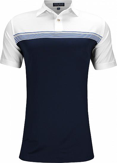 Peter Millar Crown Crafted Ellington Engineered Stripe Stretch Jersey Golf Shirts - Tour Fit