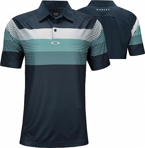 Oakley Color Block Graphic Golf Shirts - Foggy Blue
