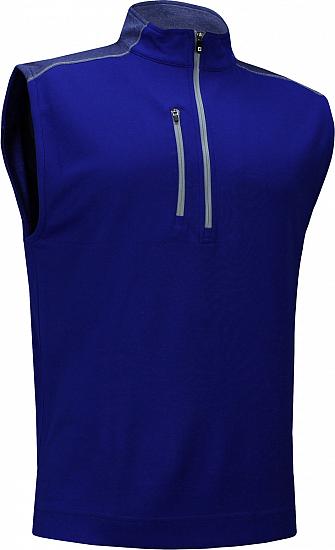 FootJoy Heather Blocked Half-Zip Golf Vests - Ultramarine Blue - FJ Tour Available - Previous Season Style