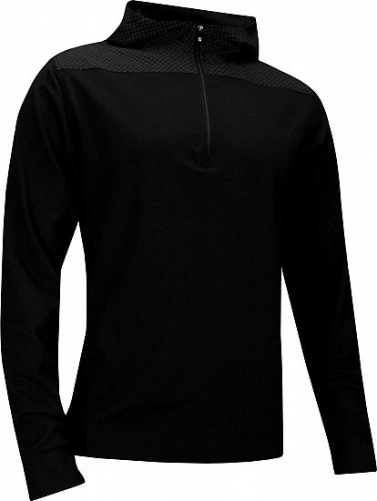 FootJoy Printed Woven Yoke Half-Zip Hooded Golf Pullovers - Previous Season Style