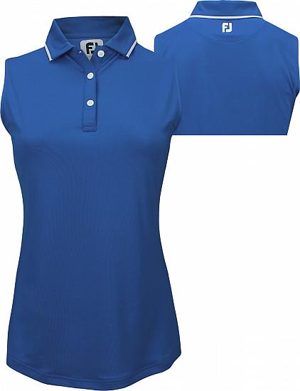 FootJoy Women's Lisle Side Panel Sleeveless Golf Shirts - FJ Tour Logo Available - Previous Season Style