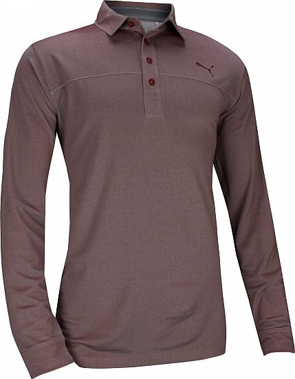 Puma DryCELL Long Sleeve Golf Shirts - Rhubarb Red