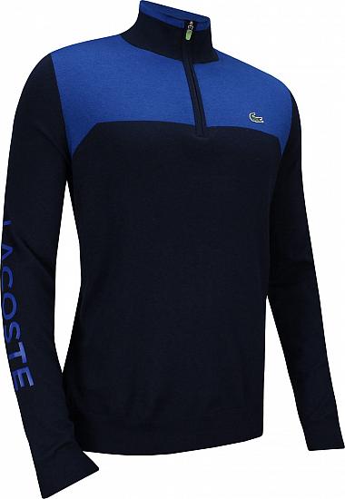 Lacoste Sport Wool Quarter-Zip Golf Sweaters - Navy - HOLIDAY SPECIAL