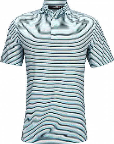 RLX Striped Lightweight Airflow Jersey Golf Shirts - Neptune Multi