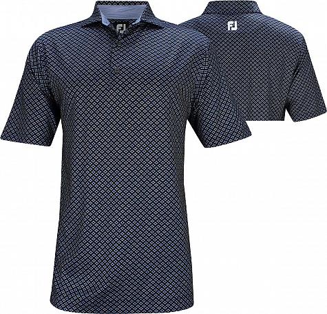 FootJoy ProDry Lisle Ogee Print Golf Shirts - FJ Tour Logo Available